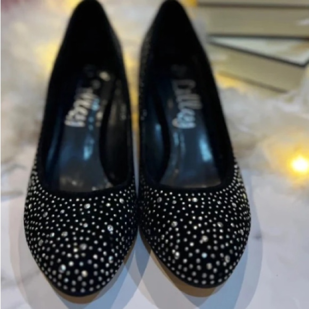 Elegant Black and White Polka Dot Heels